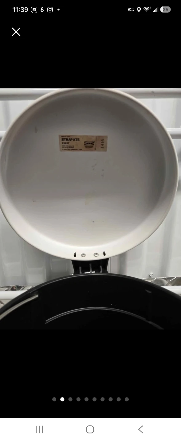 IKEA STRAPATS White Small Step Trash Can Bin (Minor Rust) - photo 3