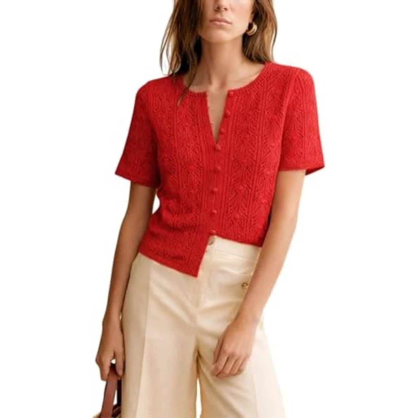 Sézane Cybele sweater in red