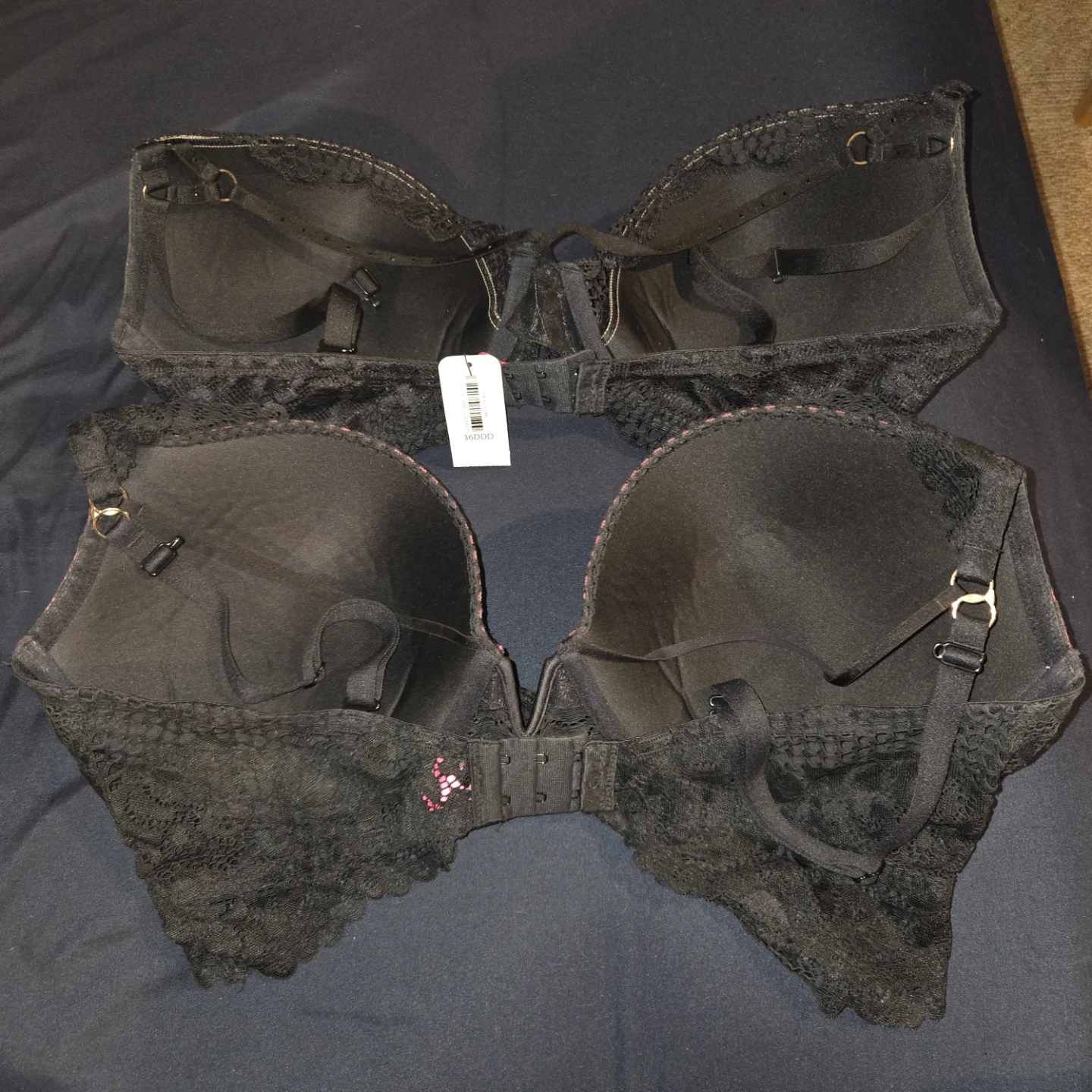 Two Lace Padded Bras - Black/Pink and Black/Tan - photo 2