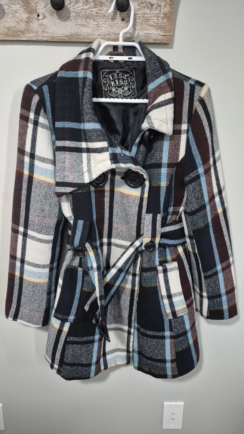 Plaid Double Breasted Coat