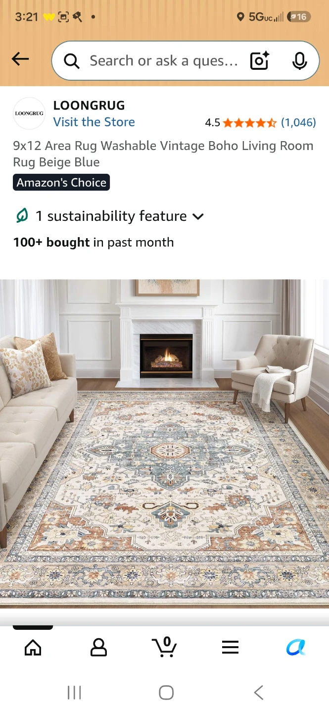 LOONGRUG 9x12 Area Rug