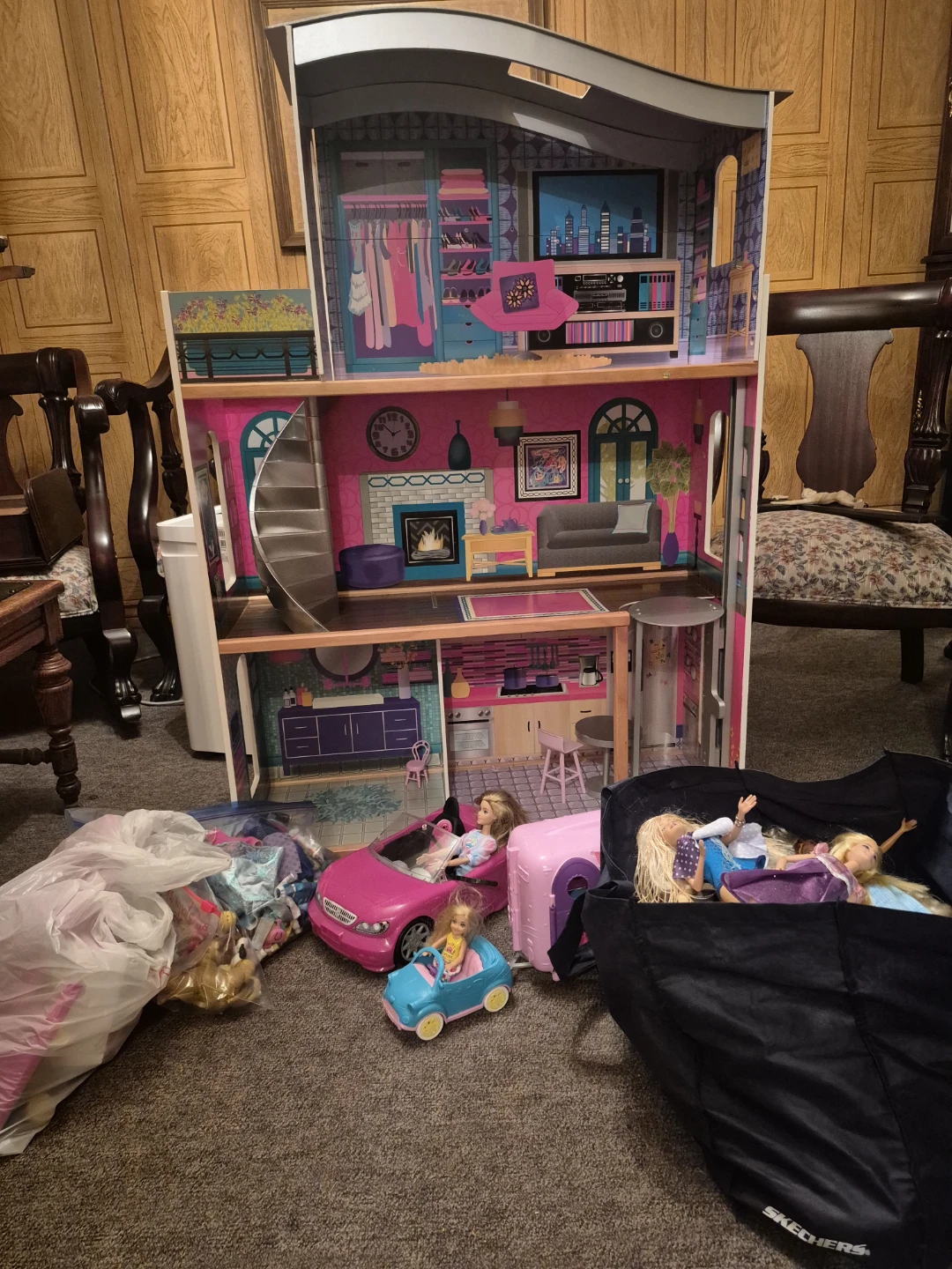 Barbie Dollhouse with Accessories and Dolls