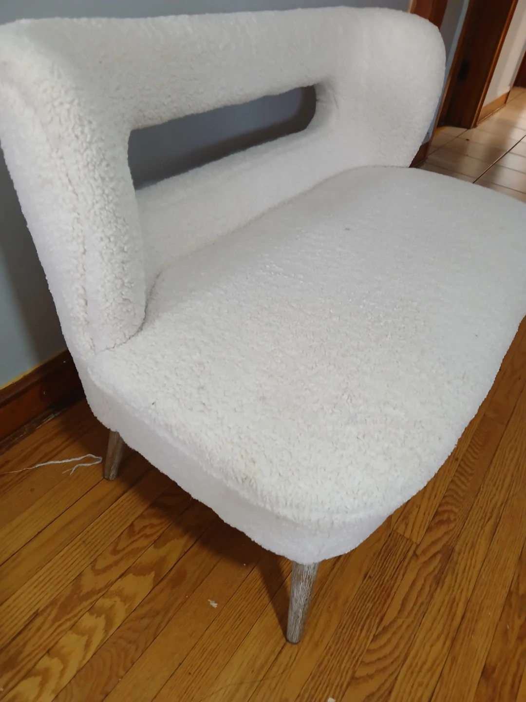 White Teddy Fabric Accent Chair - photo 2