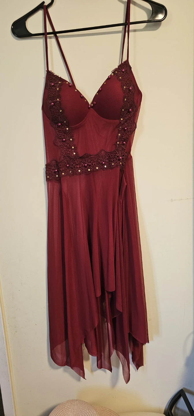 Burgundy Lace Babydoll