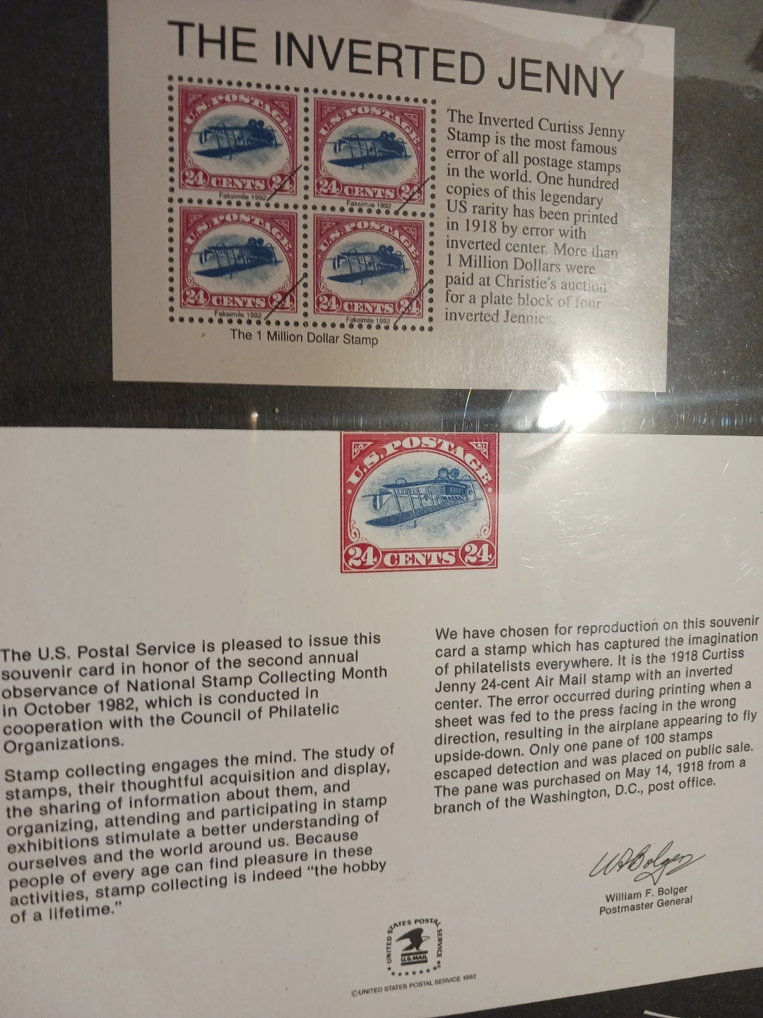 The Inverted Jenny Stamp Souvenir Card - photo 2