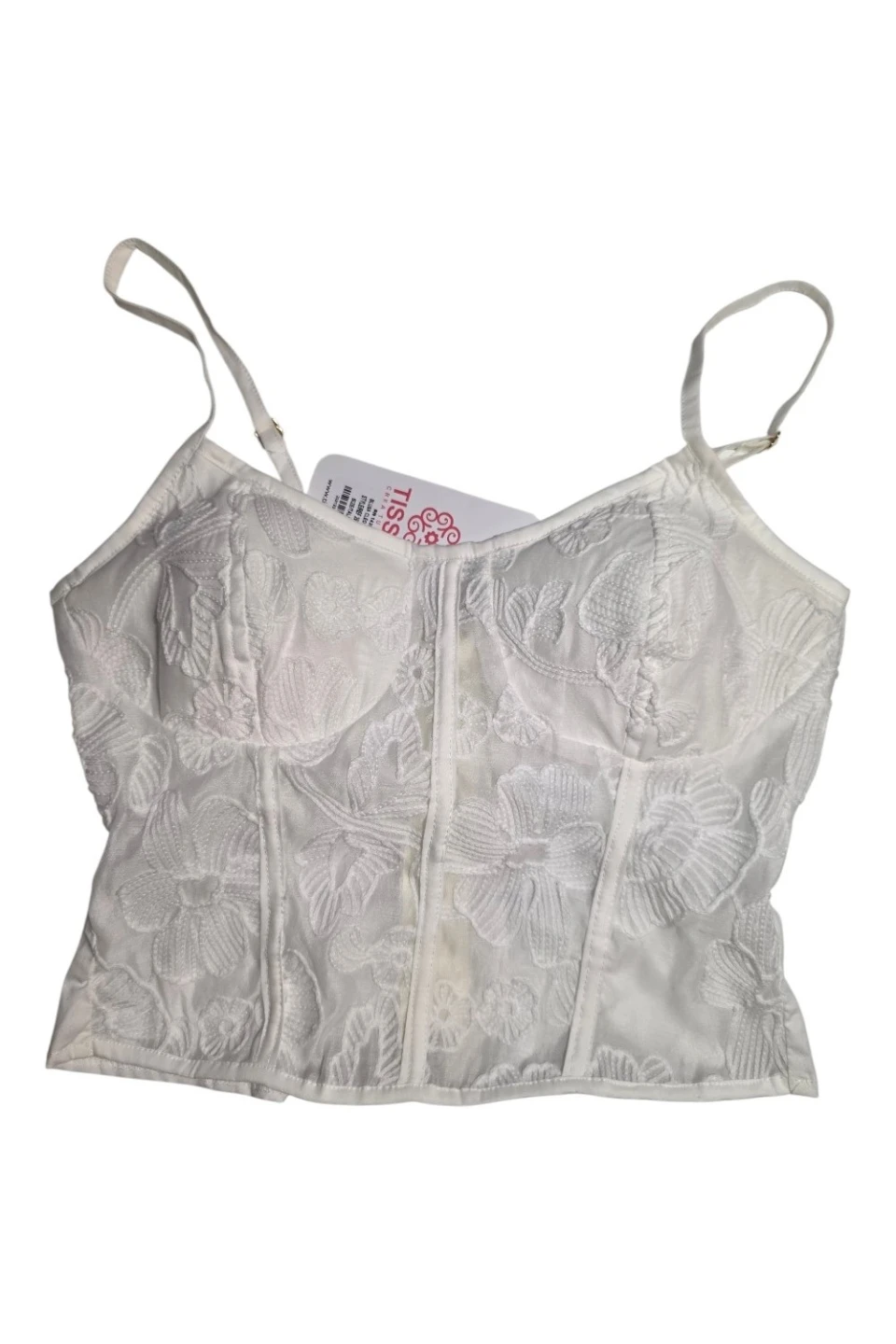 Tissini White Floral Corset Top