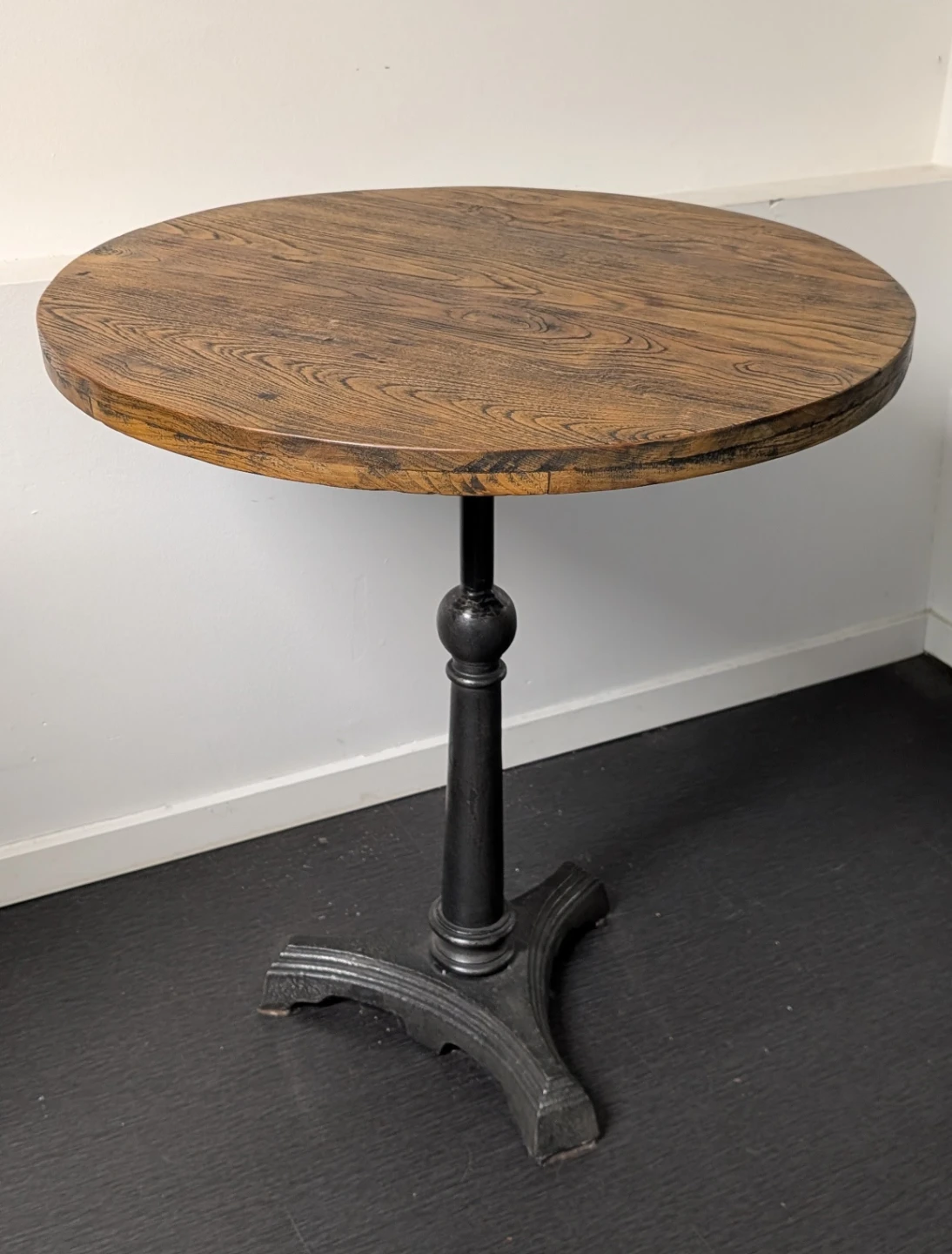 Round Wood Top Pedestal Table - photo 2