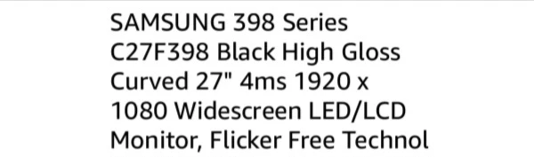 Samsung 27" Curved Monitor CF396 - photo 2