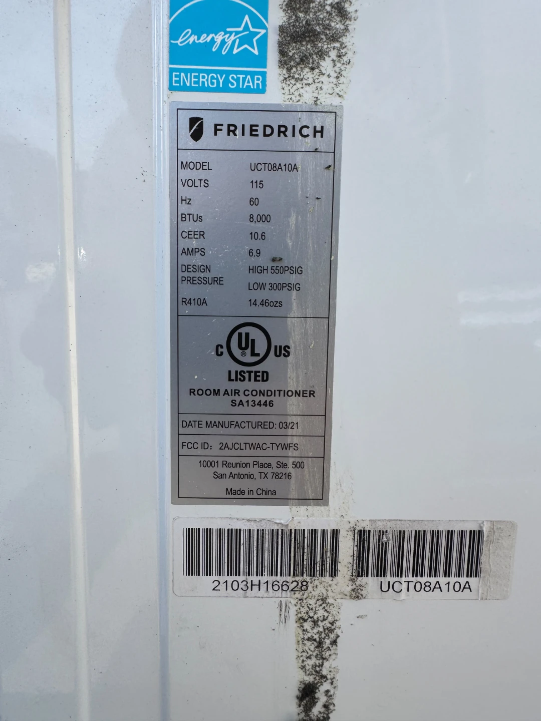 Friedrich UCT08A10A Room Air Conditioner - photo 2