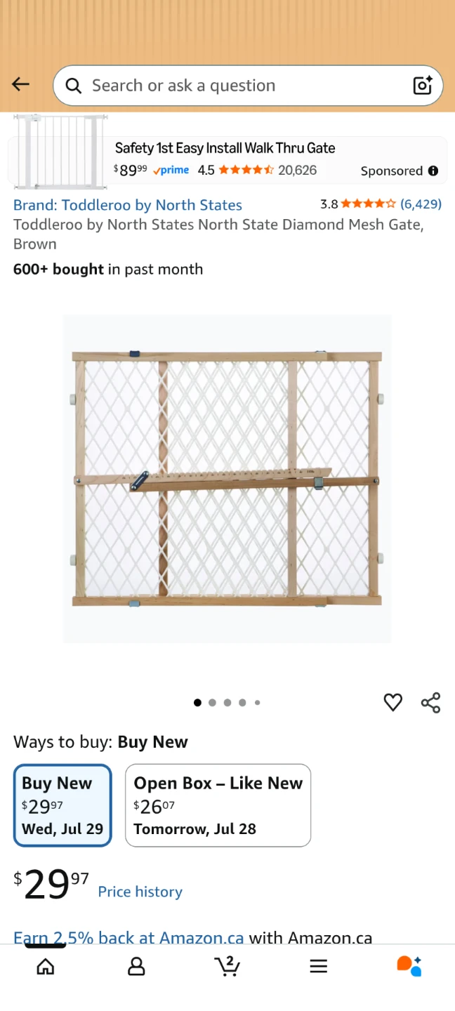 North States Toddleroo Diamond Mesh Gate, Brown - photo 4