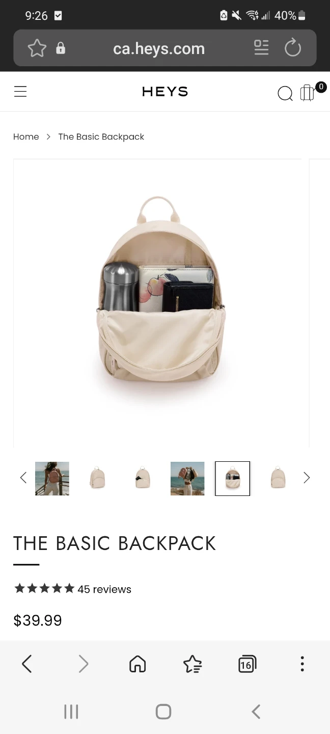 HEYS "The Basic Backpack" Beige