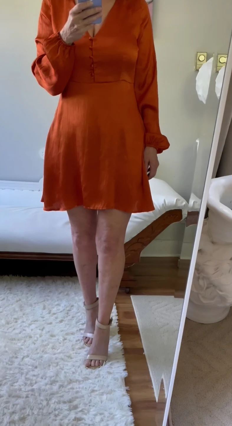Orange Satin Mini Dress - photo 2