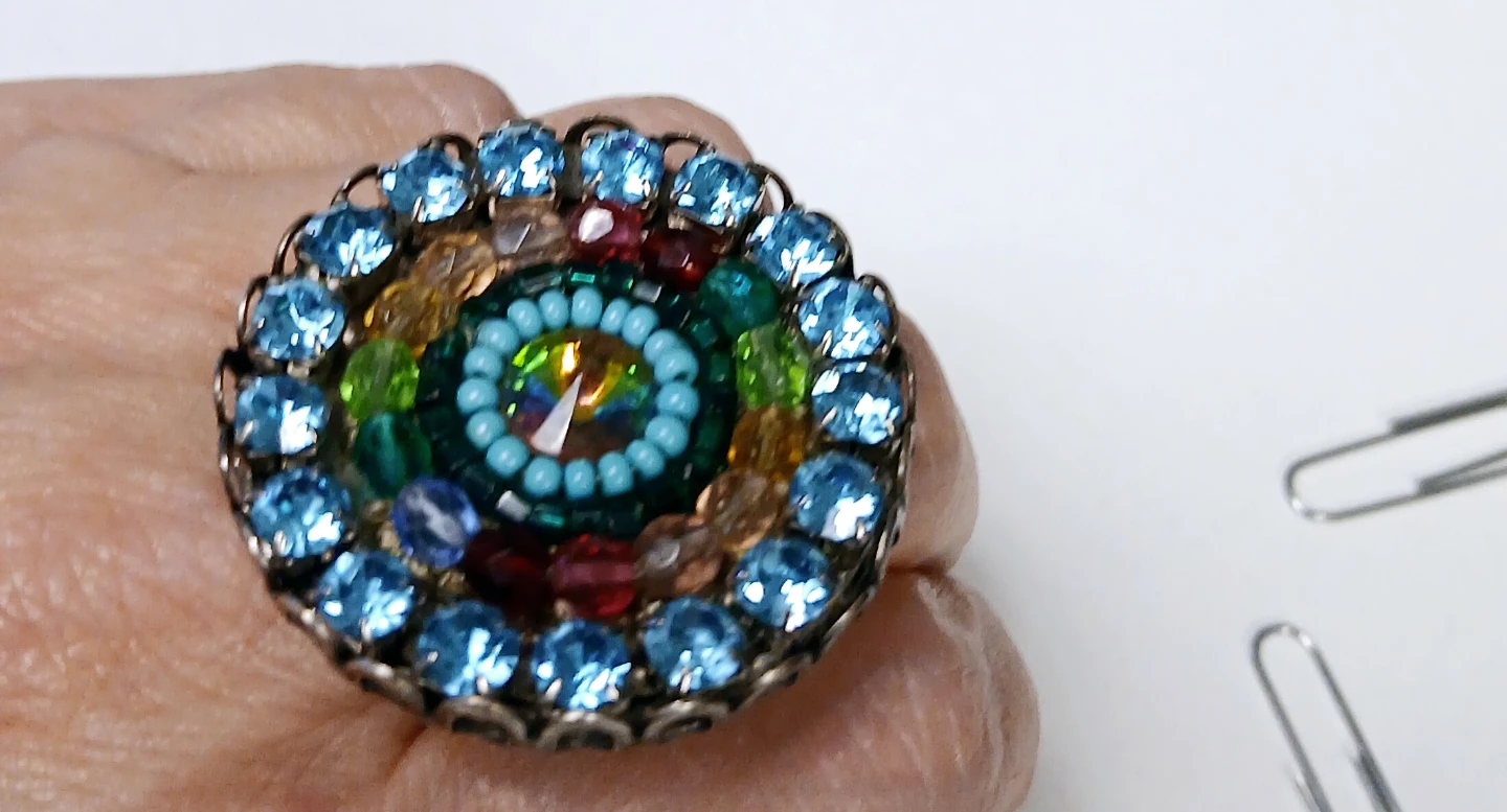 Ornaments Rhinestone very large Ring - photo 3