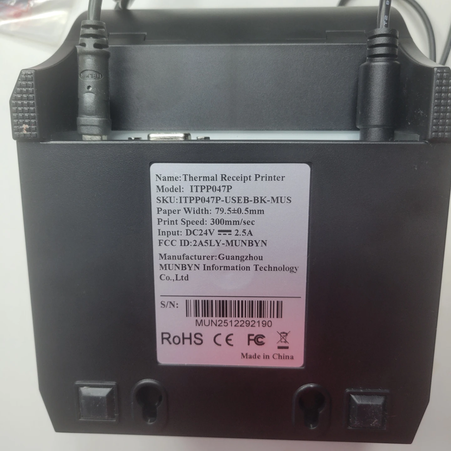 MUNBYN Thermal Receipt Printer Model ITPP047P