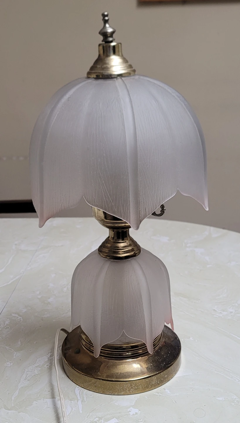 Vintage Frosted Glass Table Lamp