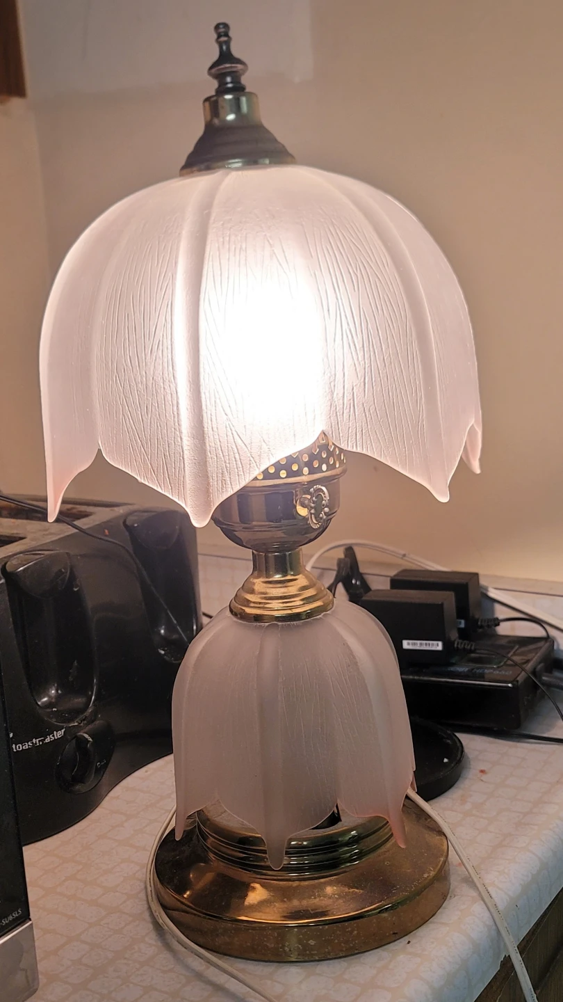 Vintage Frosted Glass Table Lamp - photo 2