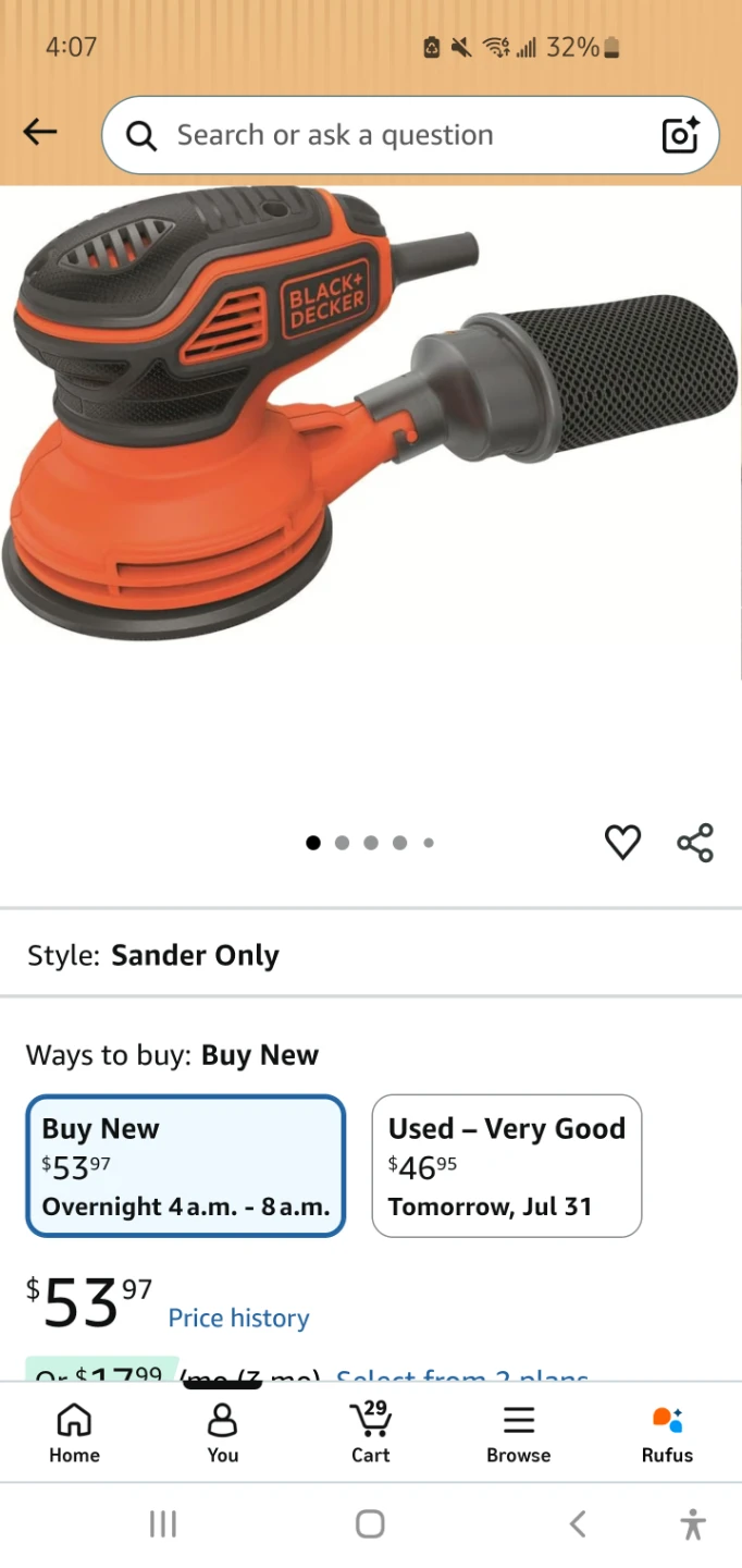 Black+Decker Random Orbital Sander and paper - photo 3