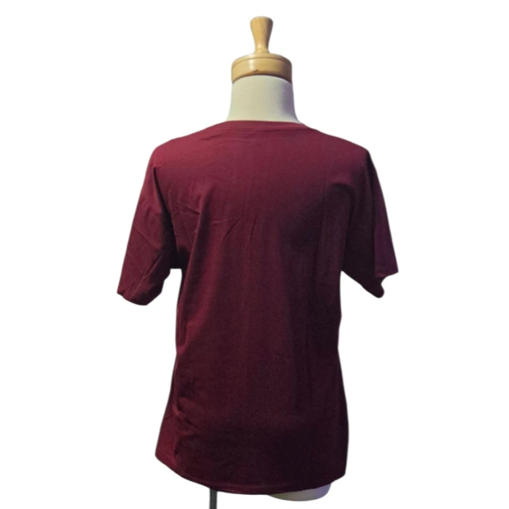 Maroon T-Shirt with Bee Kind Graphic - photo 2