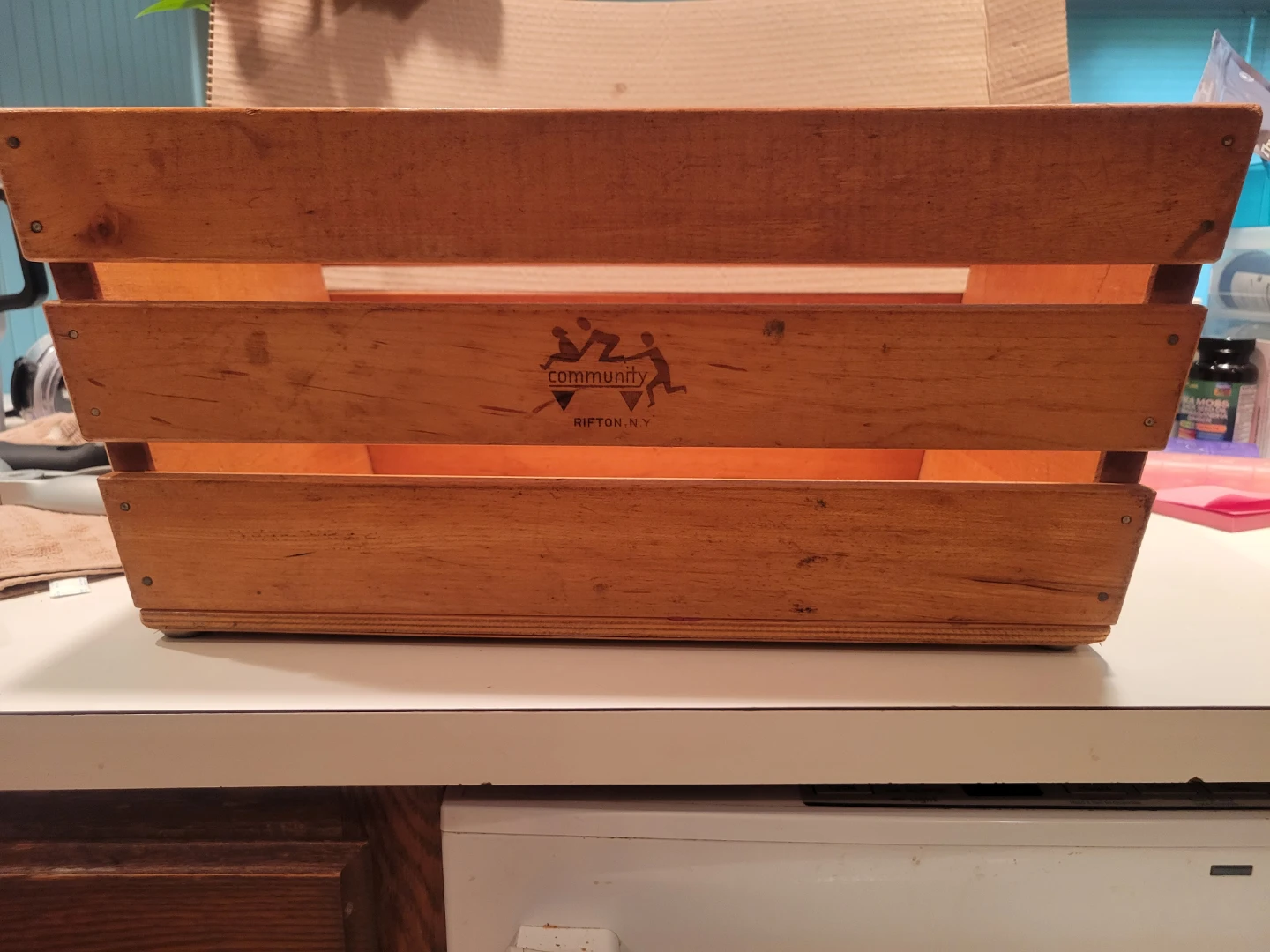 Vintage Wooden "Community" Crate - photo 3