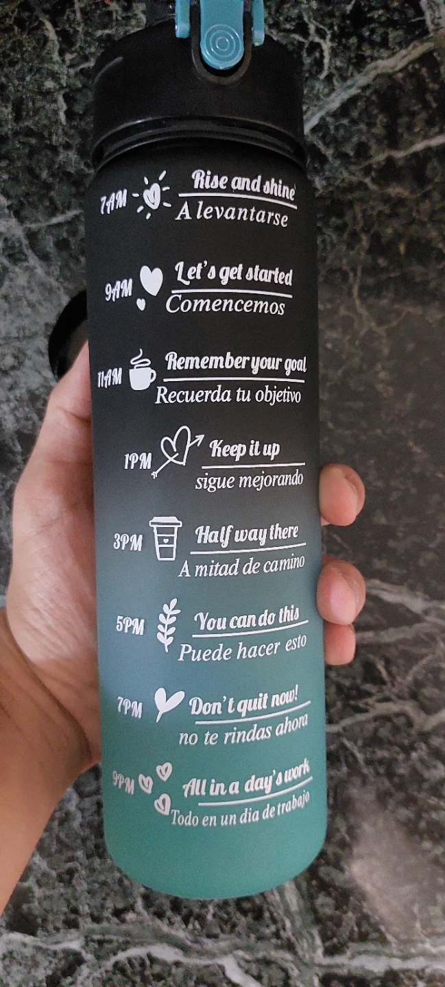 Water Bottle with Straw and Time Markers - photo 4