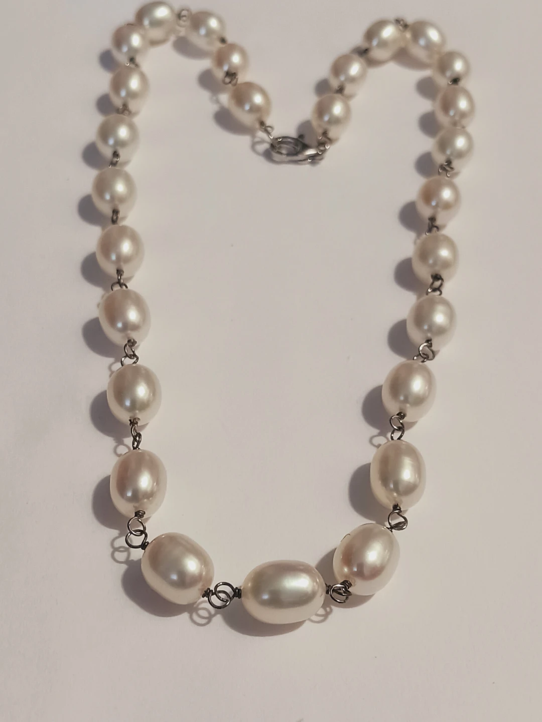Sterling Silver 925 Clasp and Chain Freshwater Pearl Necklace - photo 3