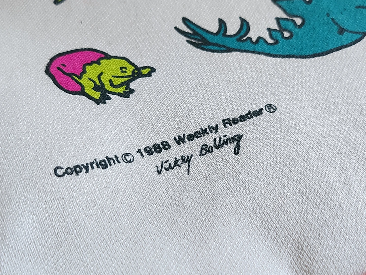 Vintage 1988 Weekly Reader Dinosaurs Tote Bag - photo 4
