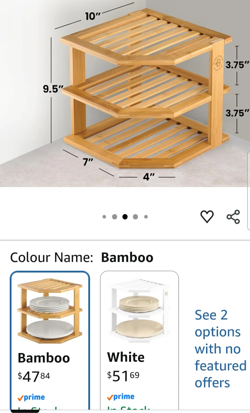 Bamboo 3 Tier Corner Shelf Unit - photo 2