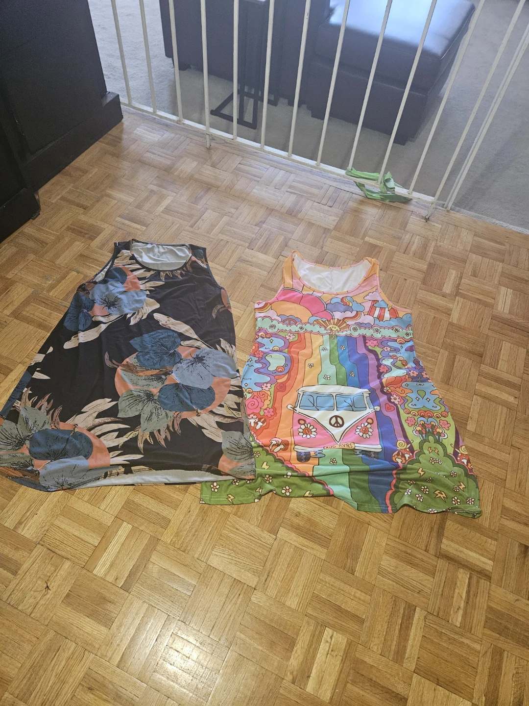 Two Tank Dresses - Floral & Retro Van Prints