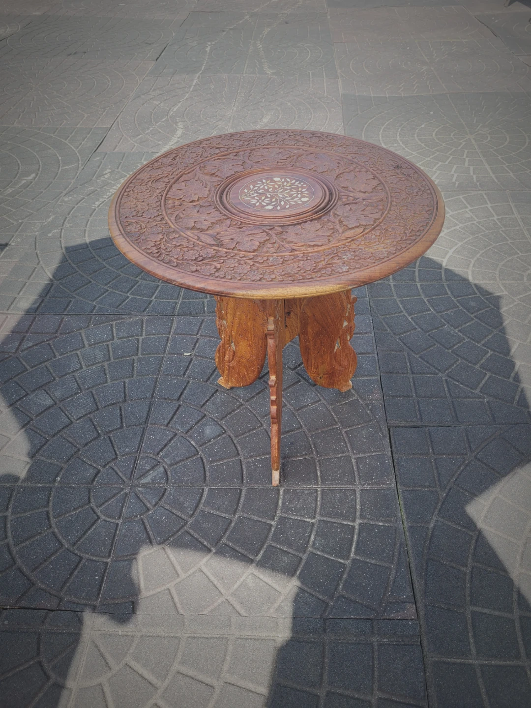 Hand Carved Wooden Table