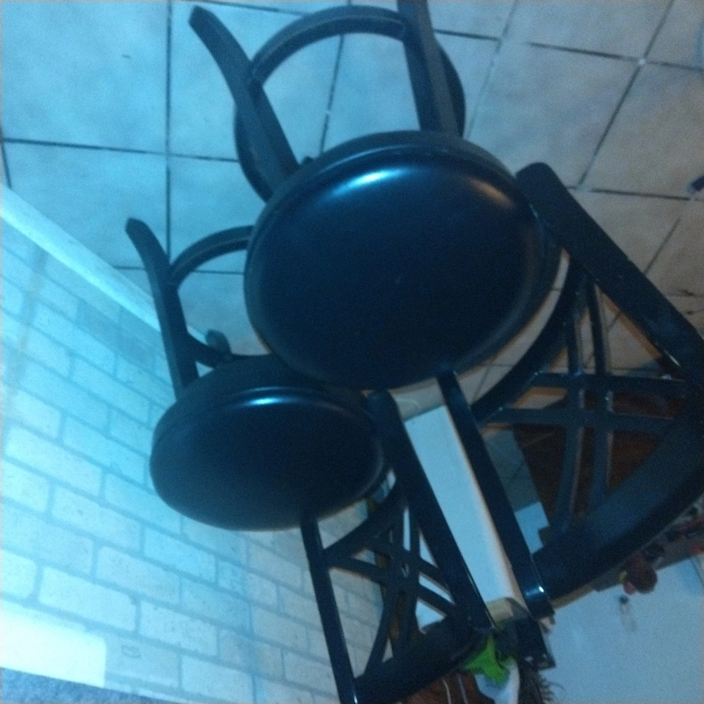 Black Swivel Bar Stools - Set of 2 - photo 2