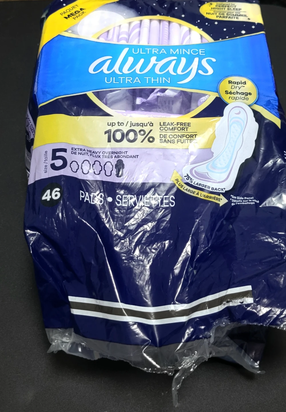 Always Ultra Thin Pads Size 5 Extra Heavy Overnight - photo 5