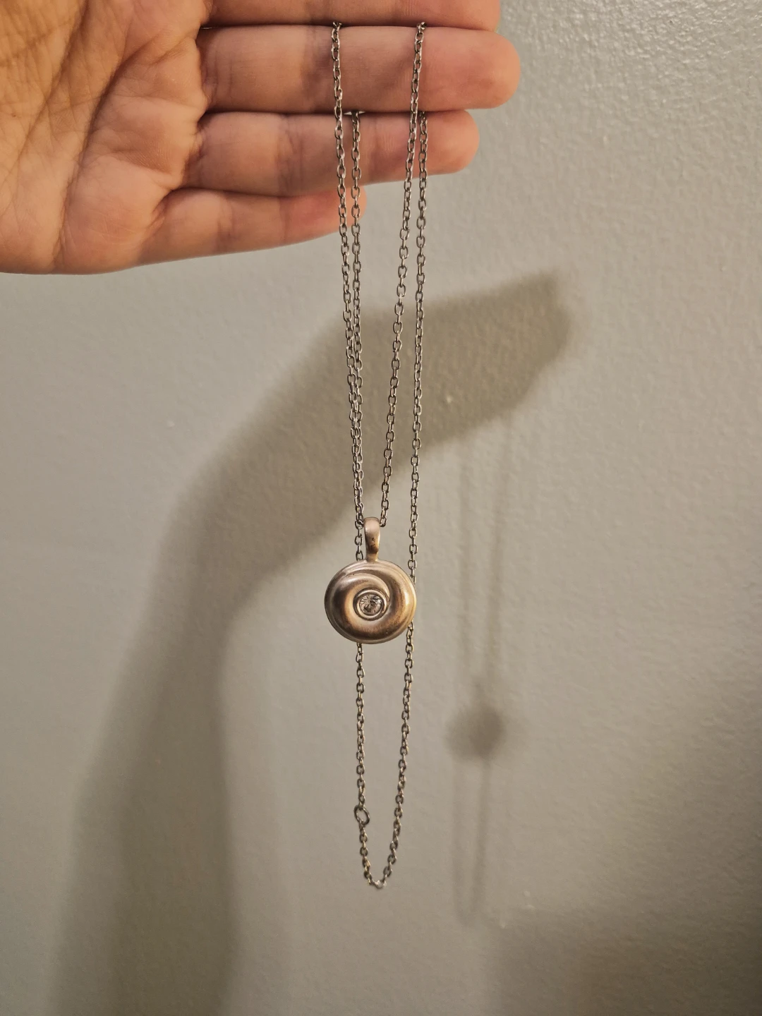 Vintage Jackie Spector Signed Silver Spiral Pendant Necklace - photo 5