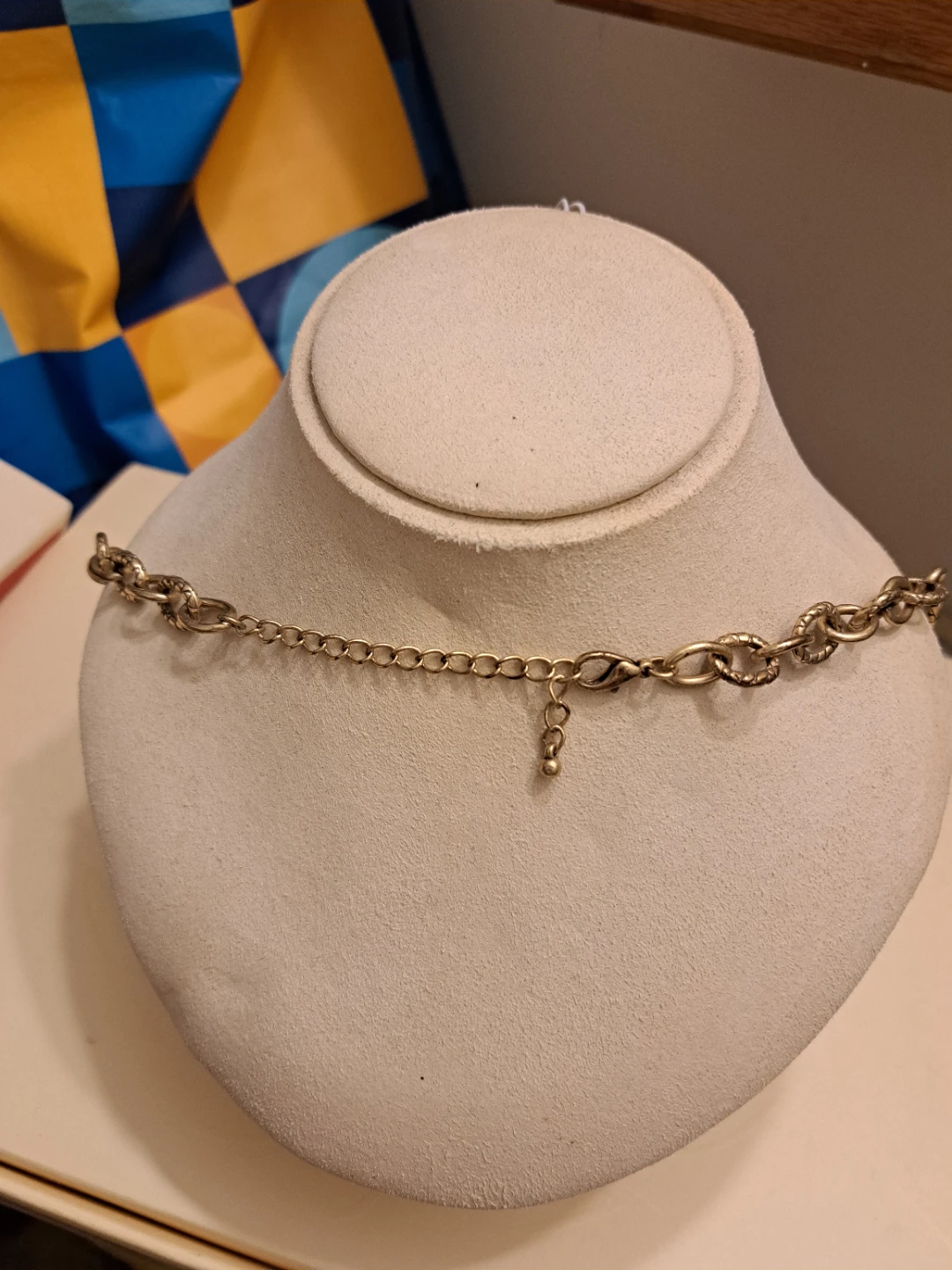 Necklace with Dark Green Oval Pendant - photo 2