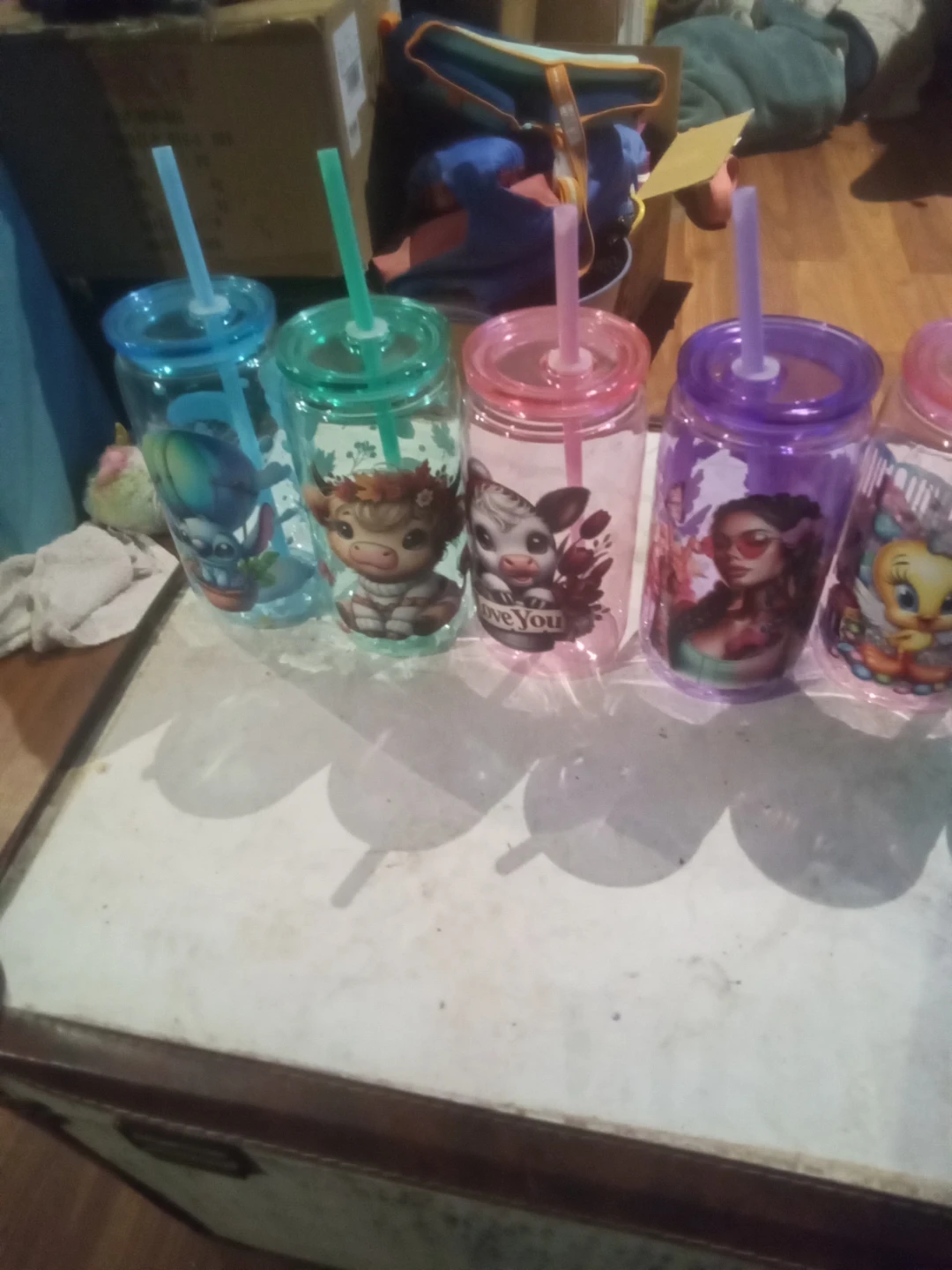 8 Tumbler Cups with Lids and Straws - photo 2
