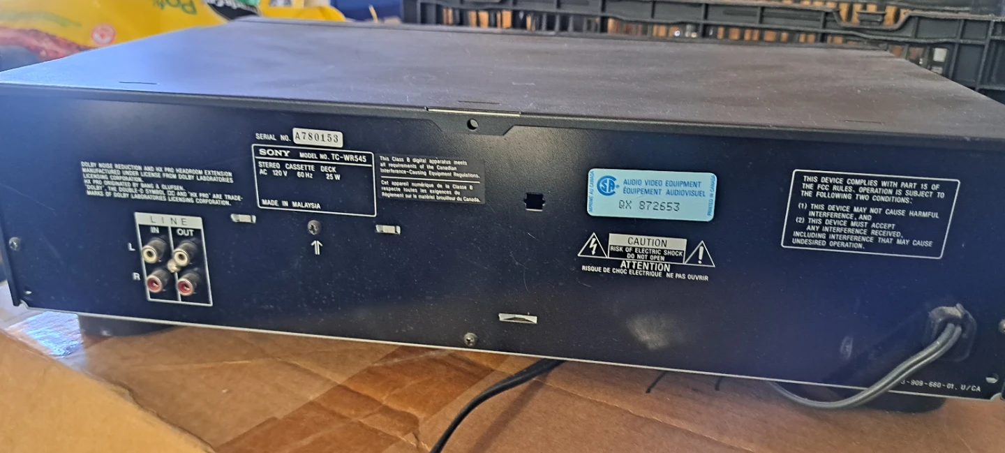 Sony Stereo Cassette Deck TC-WR545 - photo 2