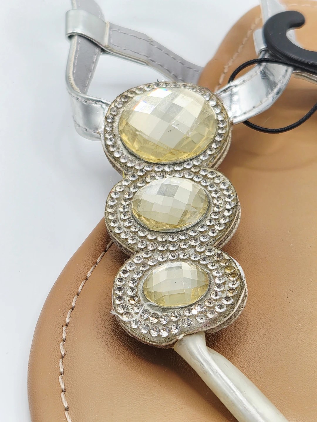 😍 Silver Embellished Thong Sandals - photo 3