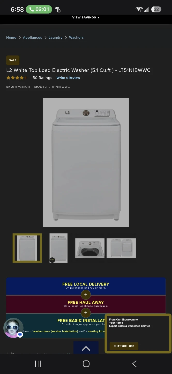 L2 White Top Load Washer - photo 5