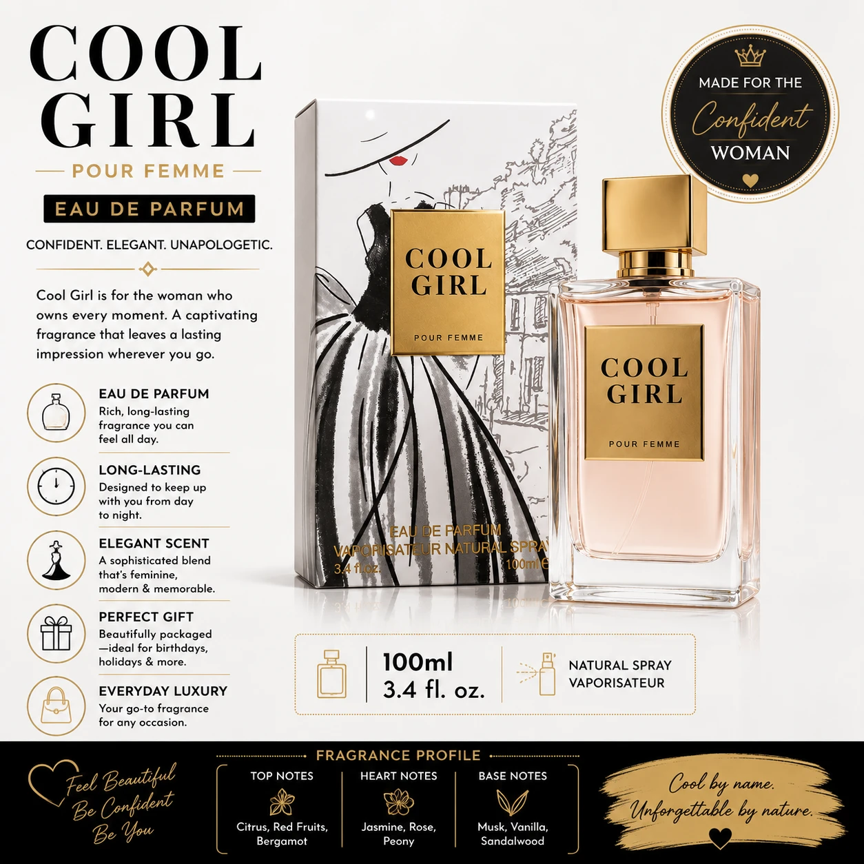 Cool Girl Pour Femme Eau de Parfum 3.4 oz (100ml) - photo 4