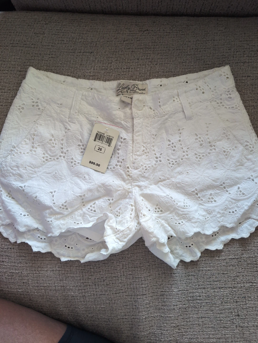 Lucky Brand White Eyelet Shorts Size 26