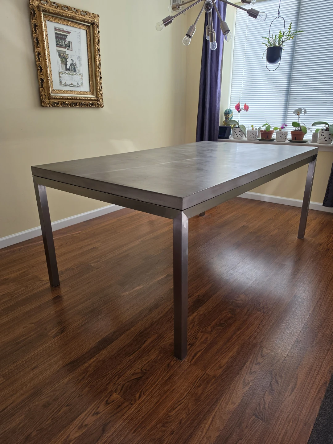 Concrete Top Dining Table Stainless steel Legs