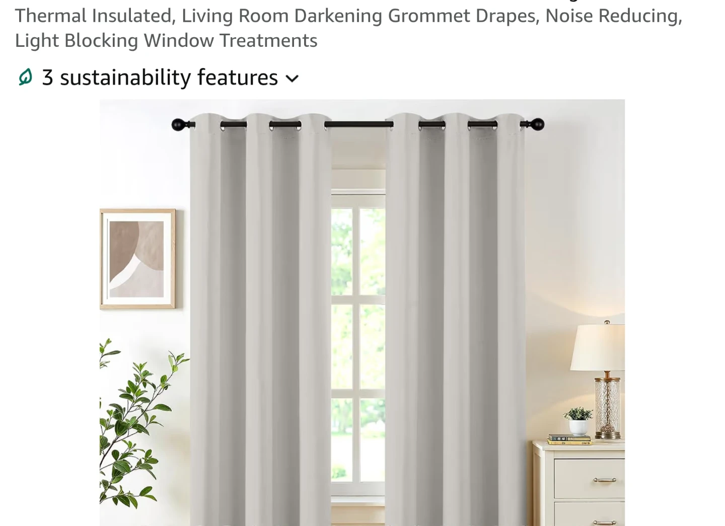 Light gray blackout curtain set 6 peice new