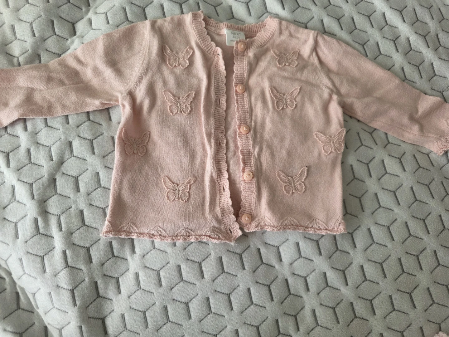 Next Baby UK Pink Butterfly Cardigan 3-6 Months