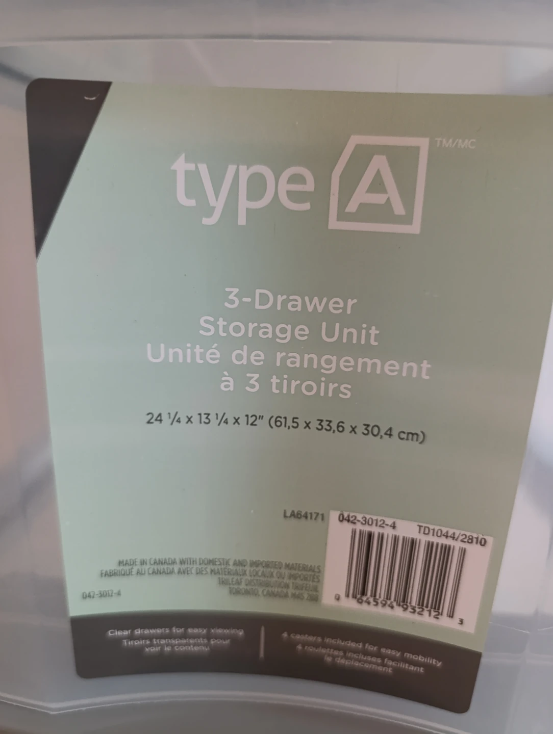 Type A 3-Drawer Storage Unit - photo 2