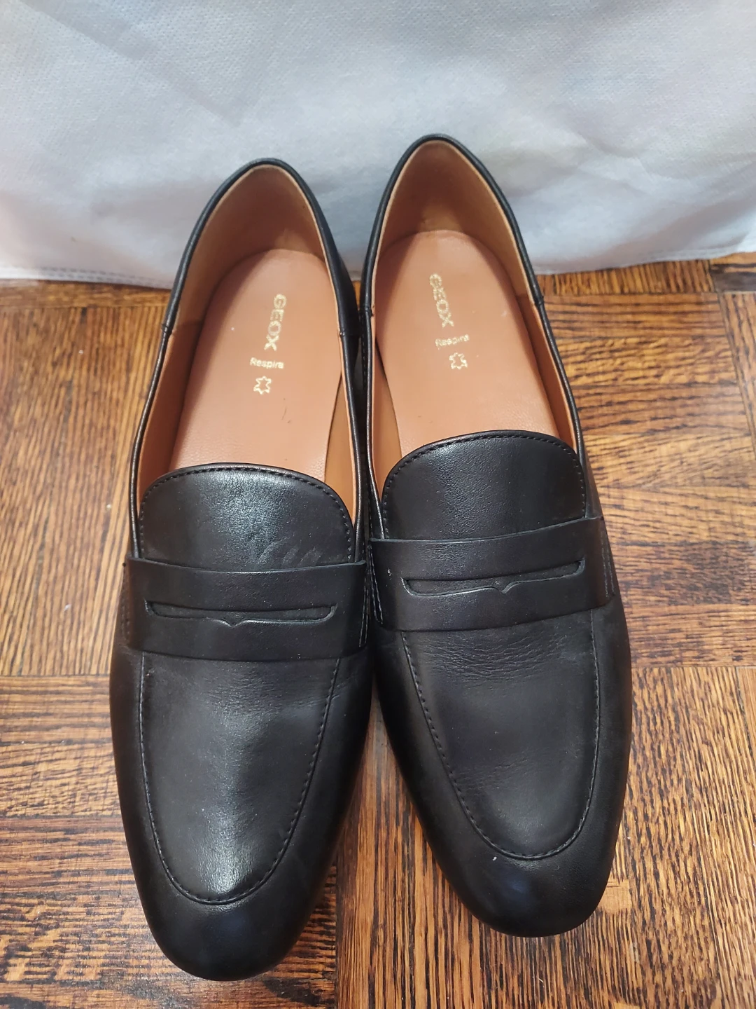 Geox Black Leather Loafer Shoes