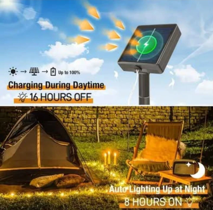 (BRAND NEW) 32m Solar Powered LED String Lights - Multicolour - photo 5