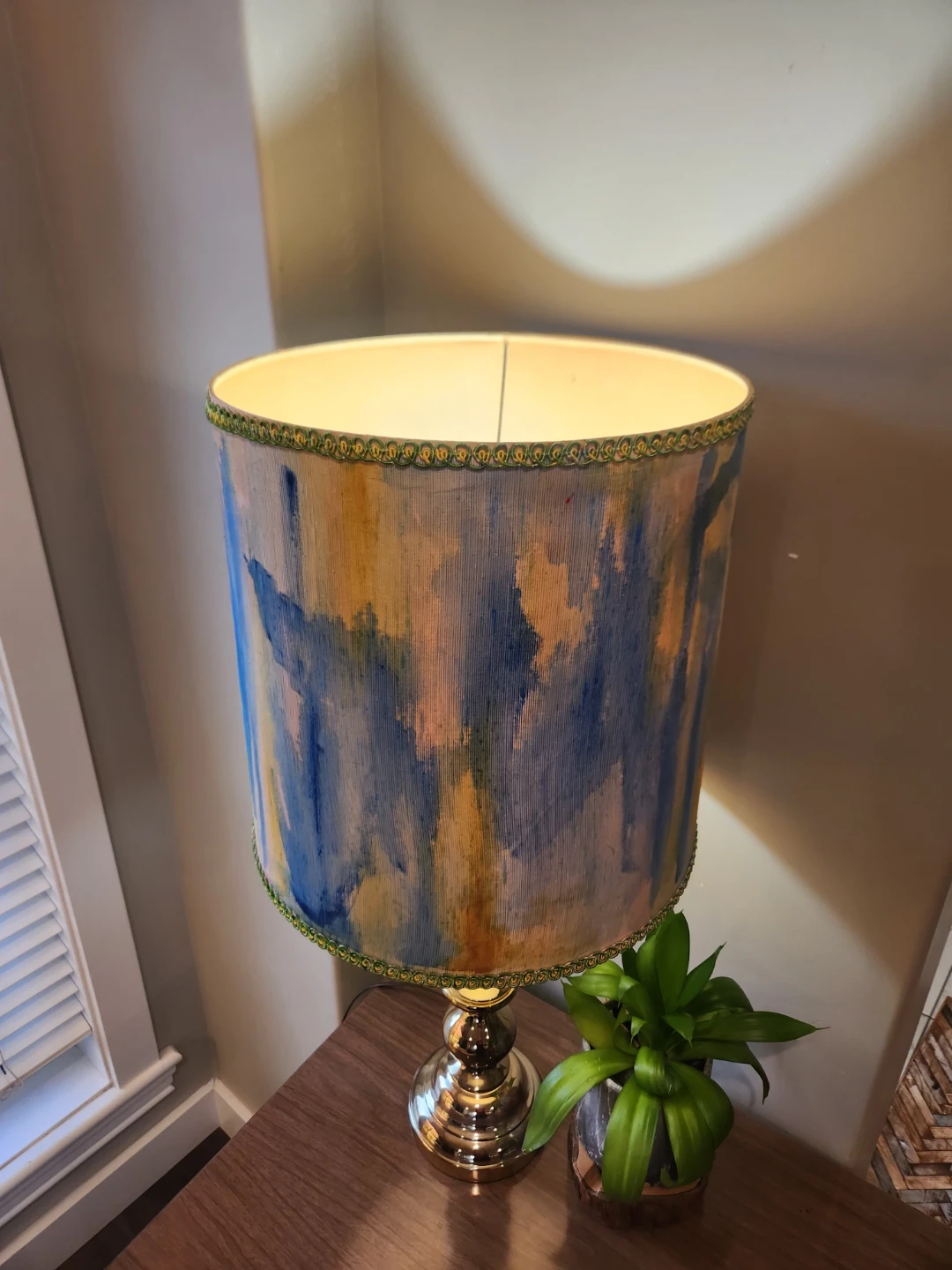 MID CENTURY TRI-LITE  Lamp Blue & Yellow Shade - photo 3