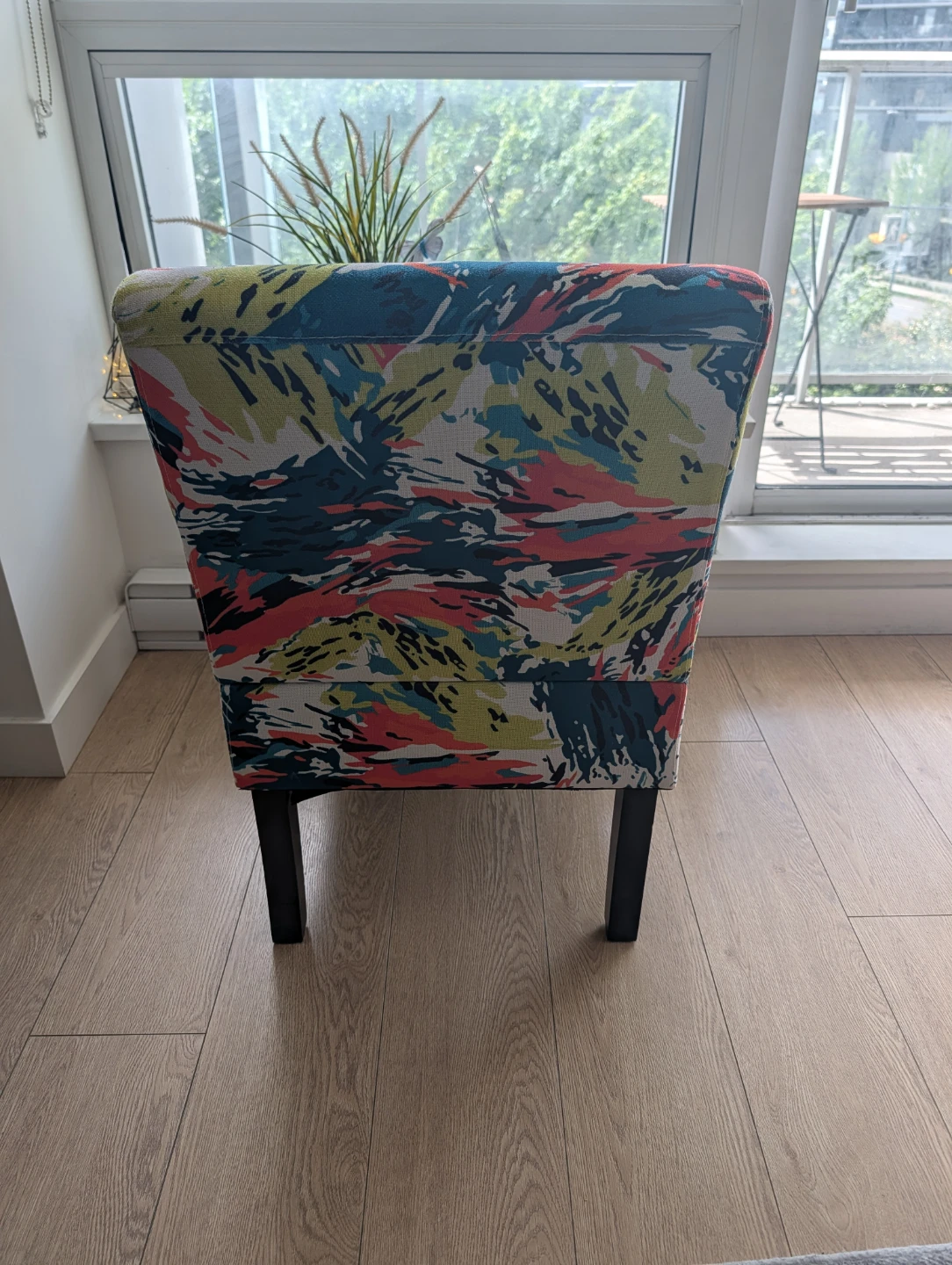 Accent Armless Chair with Colourful Pattern - photo 2