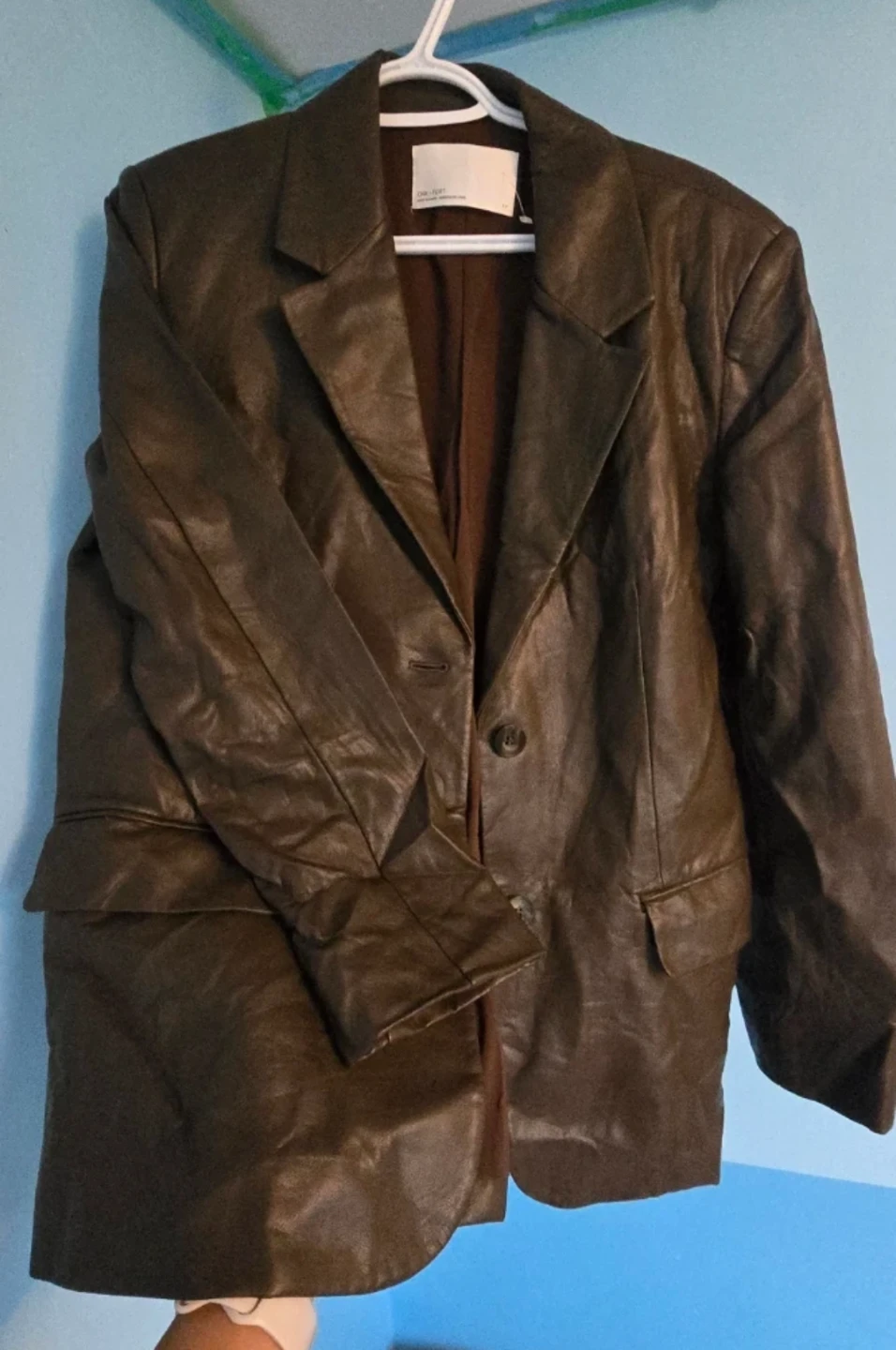Oak + Fort Faux Leather Blazer - photo 3