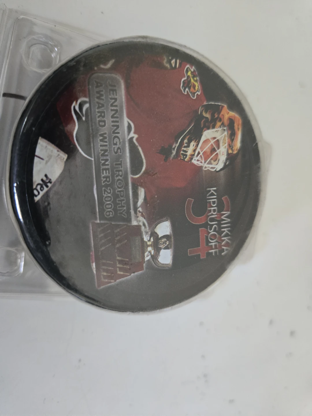 NHL Trophy Series Mikka Kiprusoff Hockey Puck