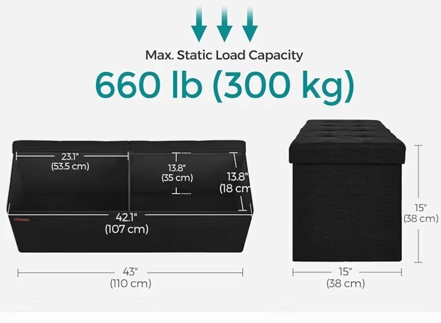 Ottoman for storage with divider
